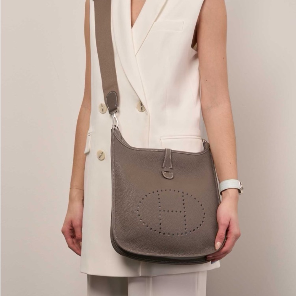 New, in box, authentic Hermes Evelyne 29 in Etoupe.